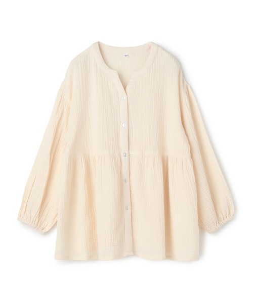 cross marche(クロスマルシェ)の「【LAFUKU/ラフク】ゆったり柔らかダブルガーゼパジャマ綿100%《上下セット》(ルームウェア/パジャマ・レディース・アイボリー/ベージュ/チャコール・LL/L/M)」の10枚目の写真