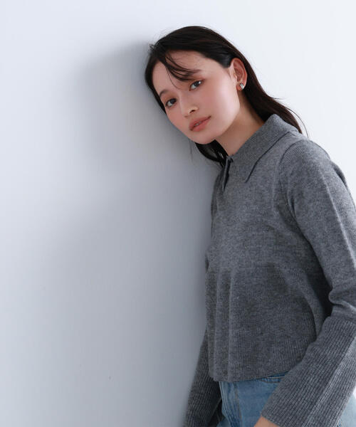 ◇【Oggi12月号掲載】襟付きペプラムニット（ニット/セーター