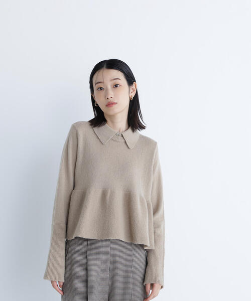 ◇【Oggi掲載】襟付きペプラムニット（ニット/セーター）｜NATURAL