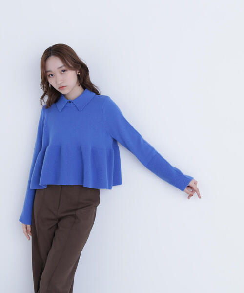 ◇【Oggi掲載】襟付きペプラムニット（ニット/セーター）｜NATURAL