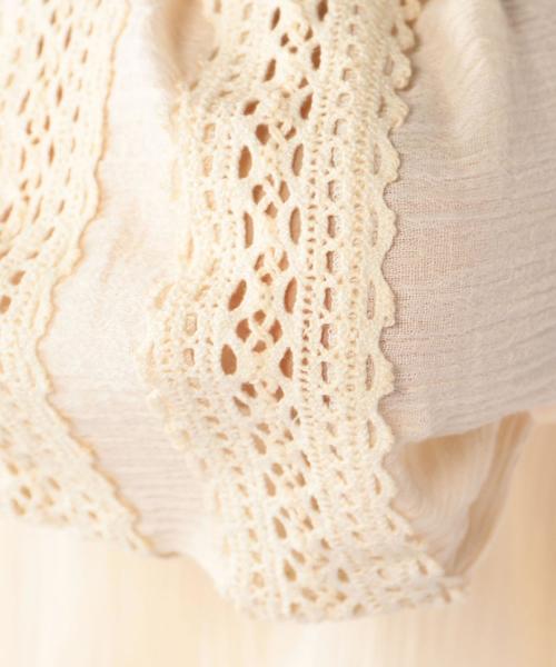 coen（コーエン）の「【Market】楊柳レースブラウス（シャツ/ブラウス・レディース・ベージュ/ホワイト・MEDIUM/LARGE）」の6枚目の写真