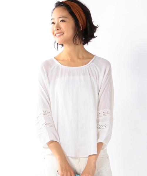 coen（コーエン）の「【Market】楊柳レースブラウス（シャツ/ブラウス・レディース・ベージュ/ホワイト・MEDIUM/LARGE）」の4枚目の写真