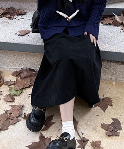 SallyLunn(サリーラン)の「コーデュロイフレアスカート(スカート・レディース・ブラウン/ブラック/グリーン・LARGE/MEDIUM)」の6枚目の写真