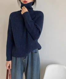 リブ編み」に該当するニット/セーター（ブルー・ネイビー/青色系