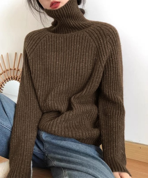 DOLCE & GABBANA ラメハイネックニット ブラウン F*YC134 DOLCE & GABBANA ラメハイネックニット ブラウン F*YC134