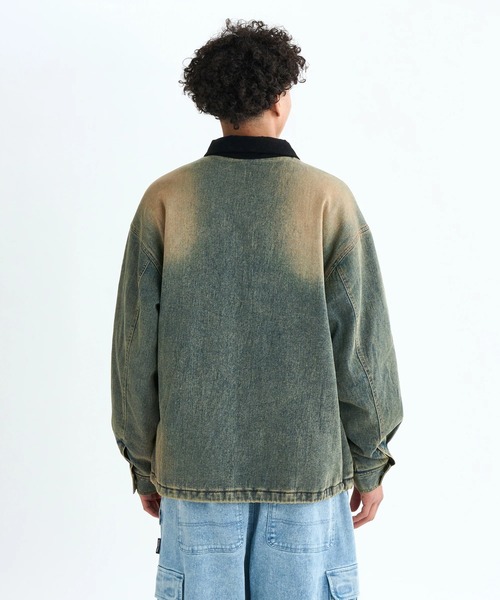 DC SHOES（ディーシーシューズ）の「25 PADDED WORK JACKE /DCロゴ刺繍ワンポイント中綿ワークジャケット（ブルゾン・メンズ・ライトインディゴブルー/ブラック系その他2/ブラウン/ブラック系その他・X-LARGE/LARGE/MEDIUM）」の6枚目の写真