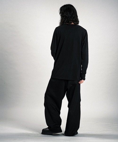 NO ID.（ノーアイディ）の「【NO ID.】Rope Jacquard Frill Pullover / ロープ ジャカード フリル プルオーバー（Tシャツ/カットソー・メンズ・ホワイト/ブラック・1/2）」の7枚目の写真