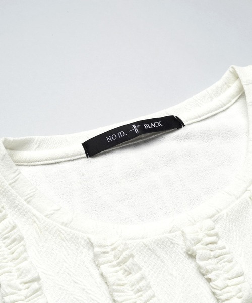 NO ID.（ノーアイディ）の「【NO ID.】Rope Jacquard Frill Pullover / ロープ ジャカード フリル プルオーバー（Tシャツ/カットソー・メンズ・ホワイト/ブラック・1/2）」の10枚目の写真
