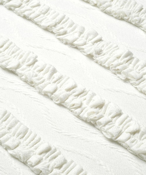 NO ID.（ノーアイディ）の「【NO ID.】Rope Jacquard Frill Pullover / ロープ ジャカード フリル プルオーバー（Tシャツ/カットソー・メンズ・ホワイト/ブラック・1/2）」の11枚目の写真