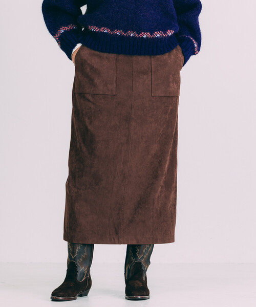 Freada（フリーダ）の「Freada/フリーダ スエーディ スカート（スカート・レディース・オレンジ/ダークブラウン・ONE SIZE）」の2枚目の写真