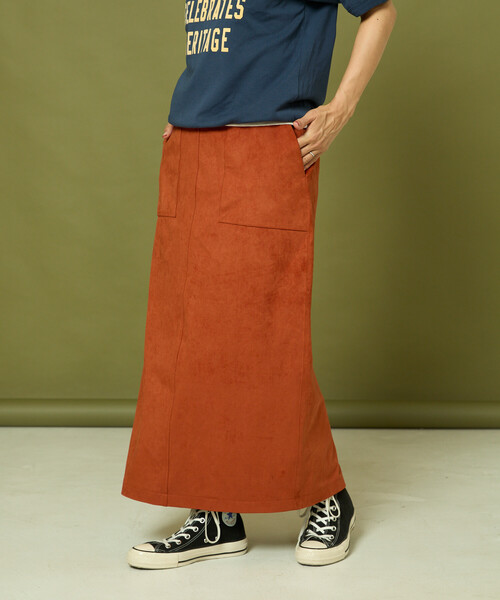 Freada（フリーダ）の「Freada/フリーダ スエーディ スカート（スカート・レディース・オレンジ/ダークブラウン・ONE SIZE）」の7枚目の写真