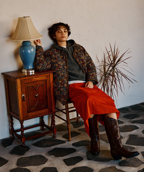 Freada（フリーダ）の「Freada/フリーダ スエーディ スカート（スカート・レディース・オレンジ/ダークブラウン・ONE SIZE）」の6枚目の写真