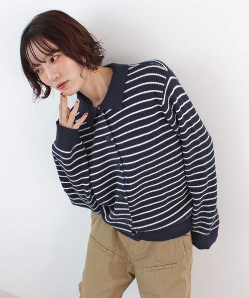 セール】襟付きボーダーニット（ニット/セーター）｜ABYS