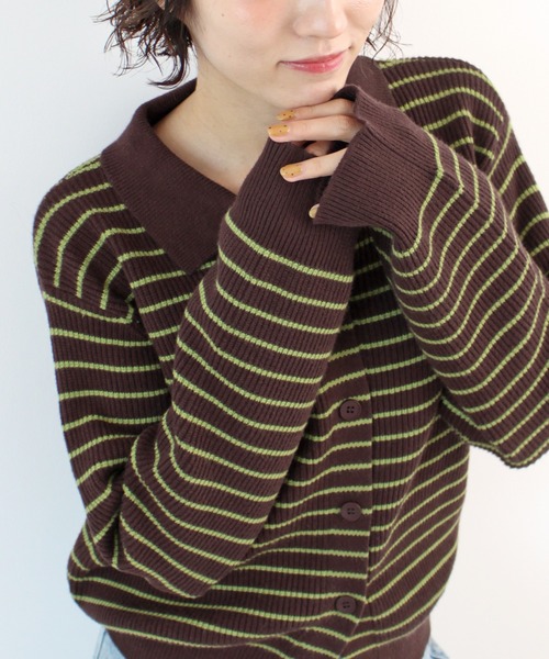 【定価約4万✨】Deuxieme Classe ボーダーニット　日本製　ゆったり DiDi Guranjie 地柄ボーダー ニット – キロメトロゼロウェブ