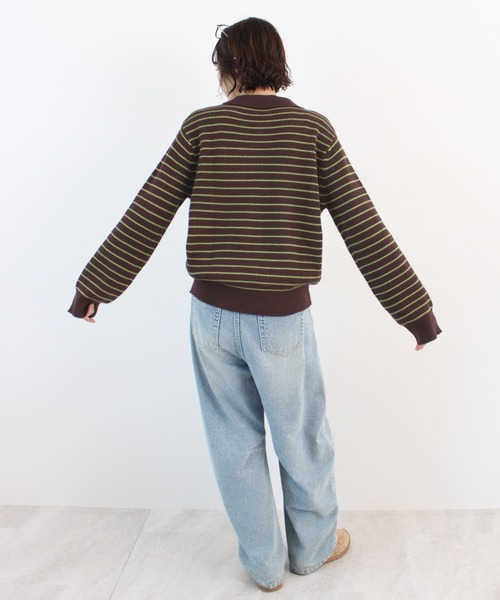 セール】《26SS 新色追加》襟付きボーダーニット（ニット/セーター