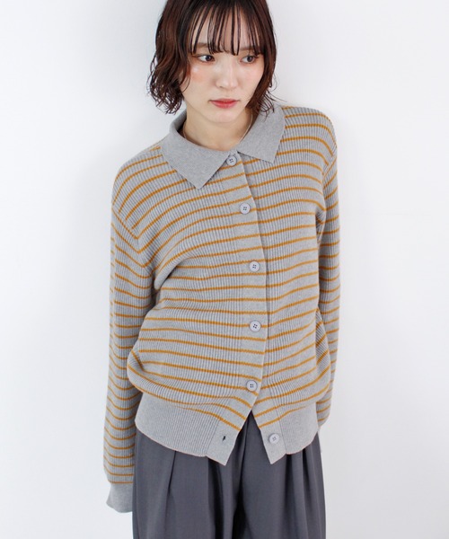 新色追加】襟付きボーダーニット（ニット/セーター）｜ABYS（アビス