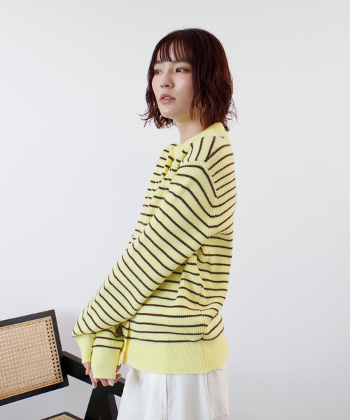 ABYS（アビス）の「《26SS 新色追加》襟付きボーダーニット（ニット