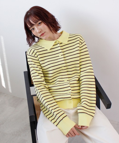 ABYS（アビス）の「《26SS 新色追加》襟付きボーダーニット（ニット