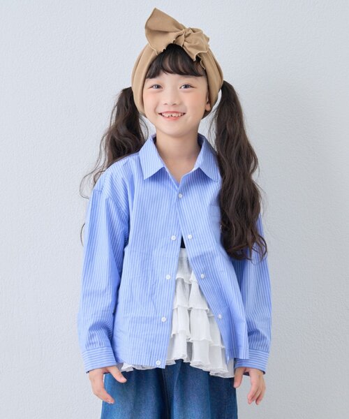 PENNEYS（ぺニーズ）の「【KIDS】【FOX×TYPY】チェックオーバーシャツ（シャツ/ブラウス・キッズ・サックスブルー/オフホワイト/ブラック・110/130/150）」の3枚目の写真