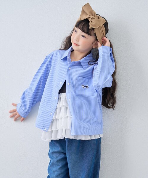 PENNEYS（ぺニーズ）の「【KIDS】【FOX×TYPY】チェックオーバーシャツ（シャツ/ブラウス・キッズ・サックスブルー/オフホワイト/ブラック・110/130/150）」の8枚目の写真