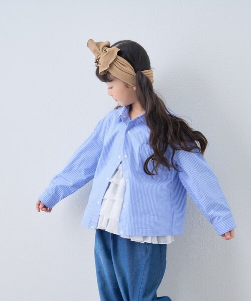 PENNEYS（ぺニーズ）の「【KIDS】【FOX×TYPY】チェックオーバーシャツ（シャツ/ブラウス・キッズ・サックスブルー/オフホワイト/ブラック・110/130/150）」の9枚目の写真