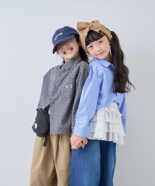 PENNEYS（ぺニーズ）の「【KIDS】【FOX×TYPY】チェックオーバーシャツ（シャツ/ブラウス・キッズ・サックスブルー/オフホワイト/ブラック・110/130/150）」の11枚目の写真