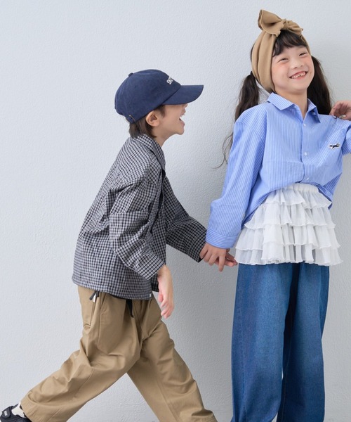 PENNEYS（ぺニーズ）の「【KIDS】【FOX×TYPY】チェックオーバーシャツ（シャツ/ブラウス・キッズ・サックスブルー/オフホワイト/ブラック・110/130/150）」の5枚目の写真