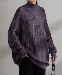 ニット/セーター（パープル/紫色系・タートルネック/ハイネック