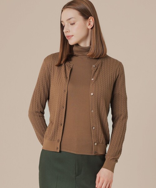 MACKINTOSH LONDON（マッキントッシュ ロンドン）の「クリアニットレーシーカーディガン（カーディガン/ボレロ・レディース・オレンジ/グリーン/ブラウン/ブラック・38/40）」の2枚目の写真