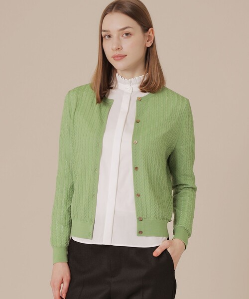 MACKINTOSH LONDON（マッキントッシュ ロンドン）の「クリアニットレーシーカーディガン（カーディガン/ボレロ・レディース・オレンジ/グリーン/ブラウン/ブラック・38/40）」の3枚目の写真