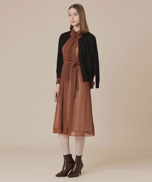 MACKINTOSH LONDON（マッキントッシュ ロンドン）の「クリアニットレーシーカーディガン（カーディガン/ボレロ・レディース・オレンジ/グリーン/ブラウン/ブラック・38/40）」の5枚目の写真