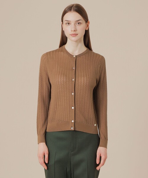 MACKINTOSH LONDON（マッキントッシュ ロンドン）の「クリアニットレーシーカーディガン（カーディガン/ボレロ・レディース・オレンジ/グリーン/ブラウン/ブラック・38/40）」の10枚目の写真