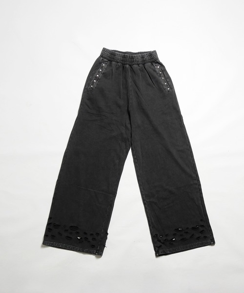 NINE PATH(ナインパス)の「DAMAGE SWEAT PANTS(スウェットパンツ・メンズ・ブラック/グレー・M/L)」の3枚目の写真