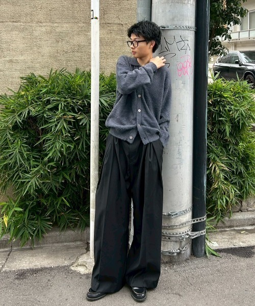 Chikashitsu +】hairy button cardigan / 【チカシツプラス】ヘアリー