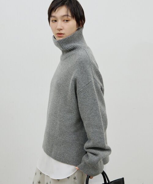 GALLARDAGALANTE（ガリャルダガランテ）の「【手洗い可】ウールタートルプルオーバー（ニット/セーター・レディース・グレー/サックスブルー/ベージュ・FREE）」の11枚目の写真