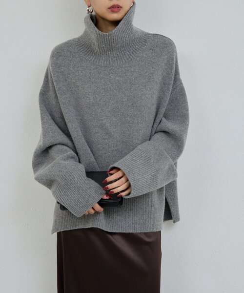 GALLARDAGALANTE（ガリャルダガランテ）の「【手洗い可】ウールタートルプルオーバー（ニット/セーター・レディース・グレー/サックスブルー/ベージュ・FREE）」の19枚目の写真