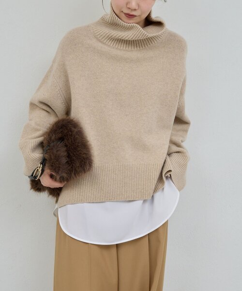 手洗い可】ウールタートルプルオーバー（ニット/セーター