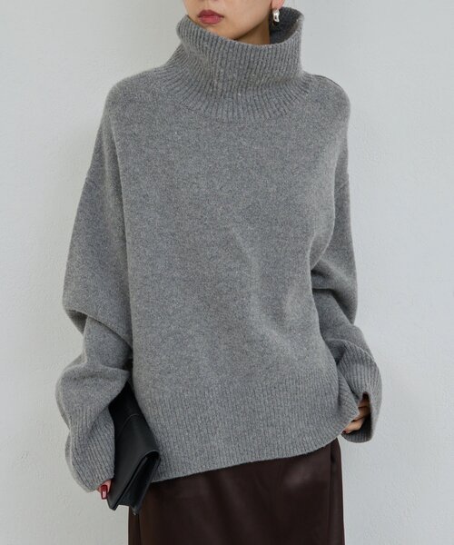 GALLARDAGALANTE（ガリャルダガランテ）の「【手洗い可】ウールタートルプルオーバー（ニット/セーター・レディース・グレー/サックスブルー/ベージュ・FREE）」の6枚目の写真