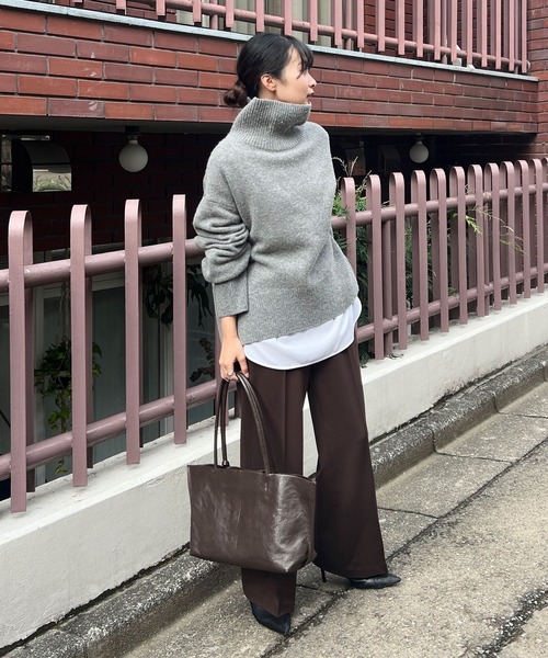 GALLARDAGALANTE（ガリャルダガランテ）の「【手洗い可】ウールタートルプルオーバー（ニット/セーター・レディース・グレー/サックスブルー/ベージュ・FREE）」の9枚目の写真