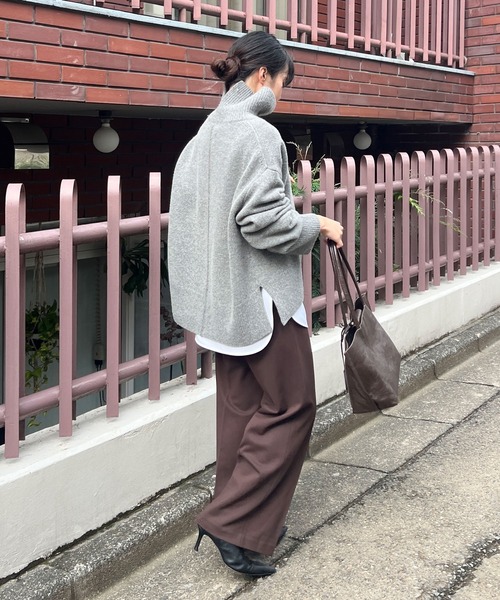 GALLARDAGALANTE（ガリャルダガランテ）の「【手洗い可】ウールタートルプルオーバー（ニット/セーター・レディース・グレー/サックスブルー/ベージュ・FREE）」の5枚目の写真