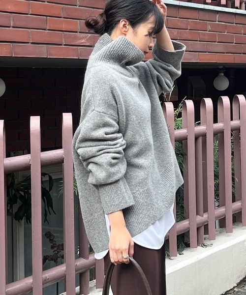 GALLARDAGALANTE（ガリャルダガランテ）の「【手洗い可】ウールタートルプルオーバー（ニット/セーター・レディース・グレー/サックスブルー/ベージュ・FREE）」の8枚目の写真