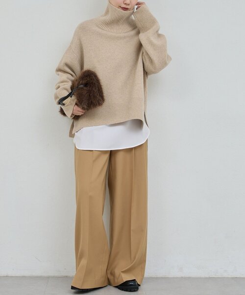 GALLARDAGALANTE（ガリャルダガランテ）の「【手洗い可】ウールタートルプルオーバー（ニット/セーター・レディース・グレー/サックスブルー/ベージュ・FREE）」の7枚目の写真