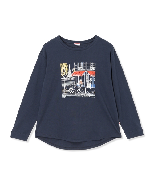 Petit Honfleur（プチオンフルール）の「パリプリントロンT【イワイリナコラボ・綿100%】（Tシャツ/カットソー・レディース・グレー/ネイビー・M/L）」の3枚目の写真