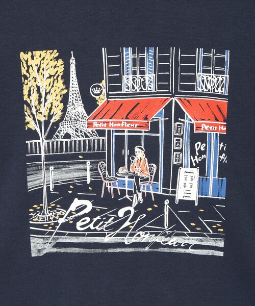 Petit Honfleur（プチオンフルール）の「パリプリントロンT【イワイリナコラボ・綿100%】（Tシャツ/カットソー・レディース・グレー/ネイビー・M/L）」の9枚目の写真
