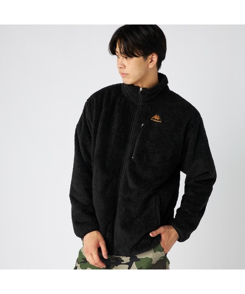 Kappa（カッパ）の「Kappa カッパ 軽量 防風 胸元ファスナーポケット付き シャギー トラックジャケット（ジャージ・メンズ・ブラック/ホワイト/ベージュ・M/L/LL）」の3枚目の写真