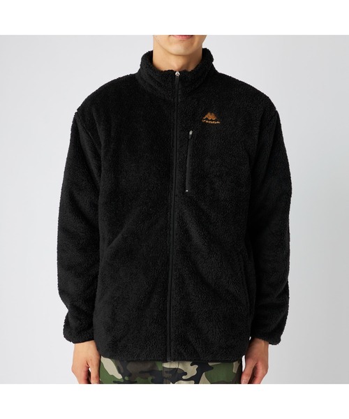 Kappa（カッパ）の「Kappa カッパ 軽量 防風 胸元ファスナーポケット付き シャギー トラックジャケット（ジャージ・メンズ・ブラック/ホワイト/ベージュ・M/L/LL）」の21枚目の写真