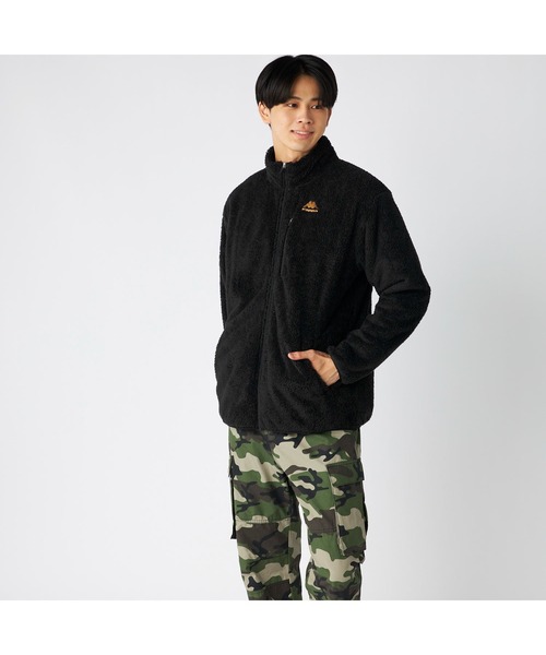 Kappa（カッパ）の「Kappa カッパ 軽量 防風 胸元ファスナーポケット付き シャギー トラックジャケット（ジャージ・メンズ・ブラック/ホワイト/ベージュ・M/L/LL）」の18枚目の写真