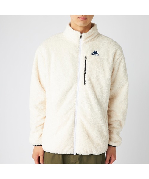 Kappa（カッパ）の「Kappa カッパ 軽量 防風 胸元ファスナーポケット付き シャギー トラックジャケット（ジャージ・メンズ・ブラック/ホワイト/ベージュ・M/L/LL）」の9枚目の写真