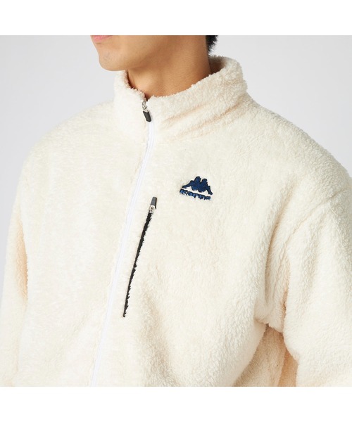 Kappa（カッパ）の「Kappa カッパ 軽量 防風 胸元ファスナーポケット付き シャギー トラックジャケット（ジャージ・メンズ・ブラック/ホワイト/ベージュ・M/L/LL）」の12枚目の写真
