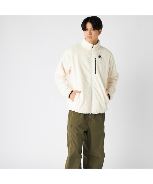 Kappa（カッパ）の「Kappa カッパ 軽量 防風 胸元ファスナーポケット付き シャギー トラックジャケット（ジャージ・メンズ・ブラック/ホワイト/ベージュ・M/L/LL）」の5枚目の写真